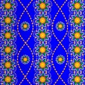 Floral Display on Blue